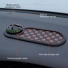 2-in-1 Dashboard Anti-Slip Mat with 360° Rotating Phone Mount – Non-Slip Car Phone Holder