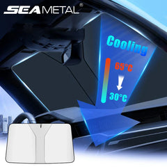 Foldable Car Front Window Sunshade – Summer Cooling UV Protection Curtain
