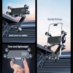 Air Vent Car Phone Holder – 6-Joint 360° Gravity Mount Stable Hook for 4.7–7 Inch Phones