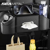 Car Back Seat Organizer – Multifunction Storage Box with Cup Holder, Trash Bin & Phone Mount