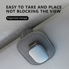 Metal Car Glasses Holder Clip – Wear-Resistant Suede Sunglasses Hanger with Soft Sponge Cushion