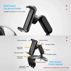 Dashboard Head-Up Phone Holder – 360° Rotating Stable Anti-Slip Car Mount