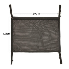Car Ceiling Storage Net Pocket 80x55cm – Hanging Polyester Mesh Roof Organizer with Zipper