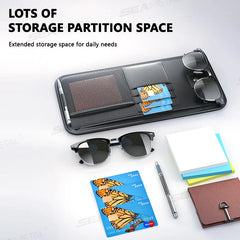 9-in-1 Car Sun Visor Organizer – PU Leather Zipper Storage Bag with Glasses & Card Holder