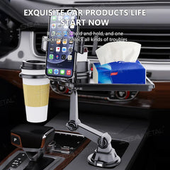 Universal Car Drink Holder Expander – Anti-Slip Silicone Base with 360° Phone Holder