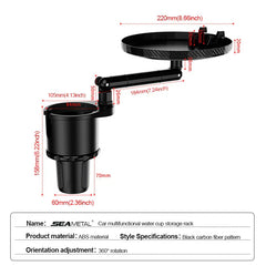 3-in-1 Car Cup Holder Extender with Tray – Adjustable 6–9cm Base Anti-Slip Design