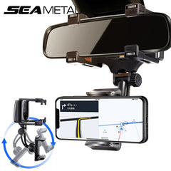 Adjustable Car Mirror Phone Holder – Secure Gripper Smartphone Bracket with 360° Rotation