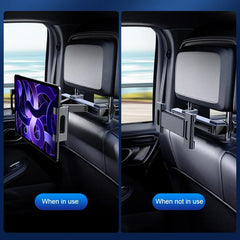 Upgraded Car Headrest Phone Holder – Telescopic Anti-Shake Mount for 4–12.9 Inch iPad & iPhone