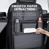 Waterproof 6-Pocket Car Backseat Organizer – Anti-Kick Pad with Cup Holder & Tissue Storage