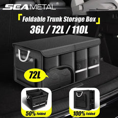 110L Foldable Car Trunk Storage Box – Waterproof Oxford Cloth Large-Capacity Organizer for Camping & Fishing