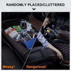 7-Pocket Car Seat Back Organizer – PU Leather All-in-One Hanging Storage with Cup & Tissue Holder