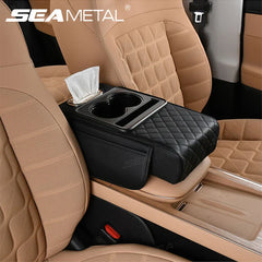 All-in-One Car Arm Rest Cushion – 7cm Thick Console Organizer with Elbow Support