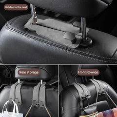 Car Headrest Hanging Hook – Premium Suede 20KG Heavy-Duty Storage Hook