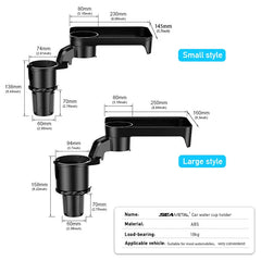 Car Cup Holder Expander with Tray – 360° Rotating Stable Drink Holder with Adjustable Base