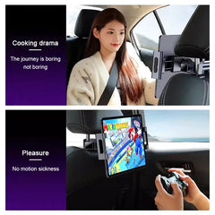 Upgraded Car Headrest Phone Holder – Telescopic Anti-Shake Mount for 4–12.9 Inch iPad & iPhone
