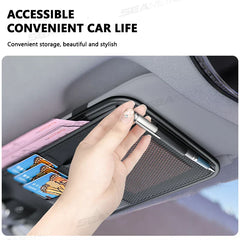 9-in-1 Car Sun Visor Organizer – PU Leather Zipper Storage Bag with Glasses & Card Holder