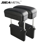 Adjustable Car Armrest Box – Elbow Support Seat Gap Organizer with Cushion