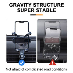 Stable Gravity Car Vent Phone Mount – Adjustable Telescopic Holder for 4.7–7 Inch Smartphones