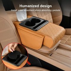 All-in-One Car Arm Rest Cushion – 7cm Thick Console Organizer with Elbow Support