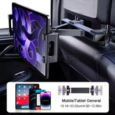 Upgraded Car Headrest Phone Holder – Telescopic Anti-Shake Mount for 4–12.9 Inch iPad & iPhone