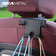 Multifunctional Car Headrest Hook – Carbon Fiber Seat Back Hanging Hanger