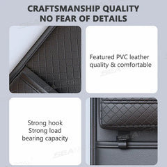 Luxury Car Seat Back Storage Bag – Multifunction Backseat Organizer with Anti-Kick Guard