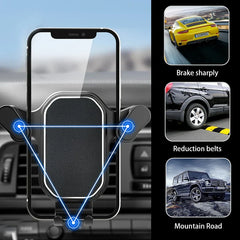 Gravity Car Phone Holder – Air Vent Hook Mount with 360° Rotation for One-Hand Operation
