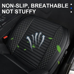 Full-Wrapped PU Car Seat Cover – Breathable Perforated Front Seat Cushion with Anti-Slip Design
