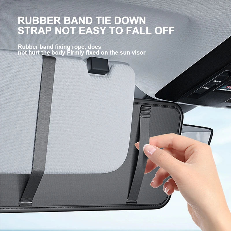 Luxury Car Sun Visor Organizer – PU Leather Multi-Pocket Storage Bag with Glasses Holder
