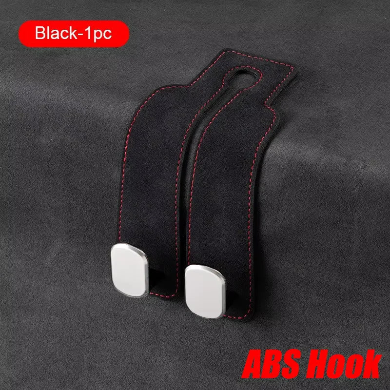 Premium Car Headrest Hook – Suede Rear Seat Dual Alloy Hanger with 20KG Load Capacity