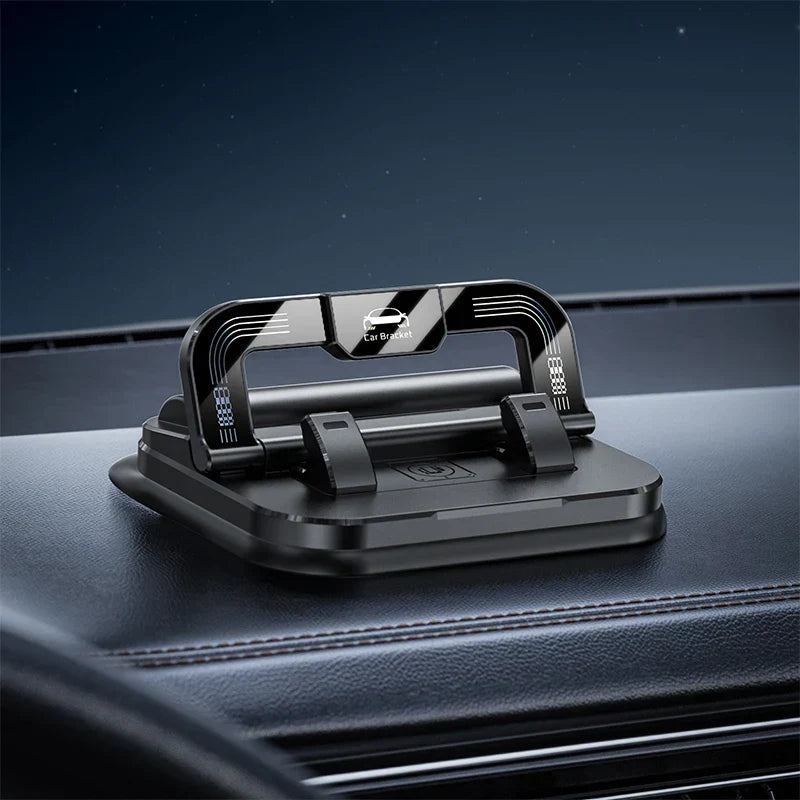 Dashboard Car Phone Holder – 360° Rotation Head-Up Mount with Anti-Slip Base & Number Plate