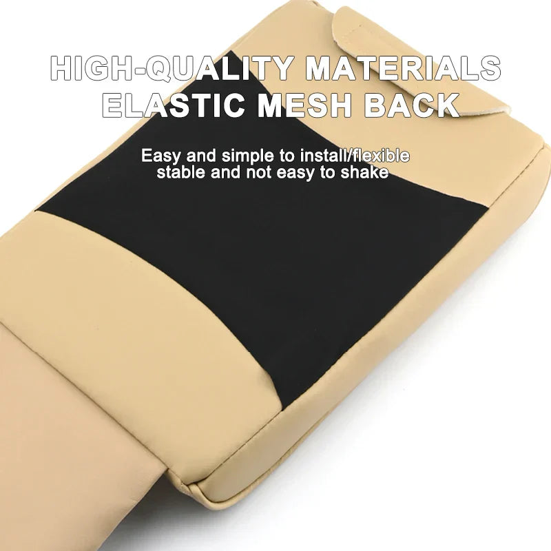 Car Armrest Box Cover – Memory Foam Center Console Extension Cushion with Tissue Holder