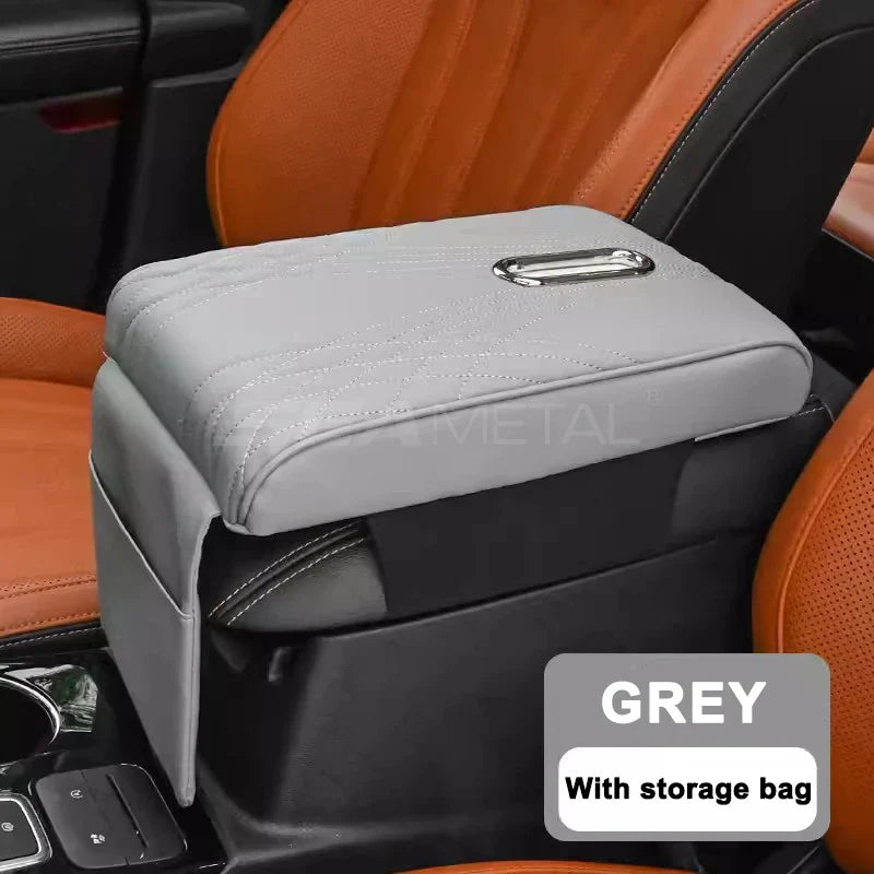 Car Armrest Box Cover – Memory Foam Center Console Extension Cushion with Tissue Holder