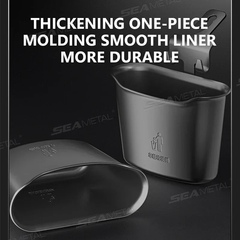 1.6L Large-Capacity Car Trash Bin – Waterproof Seat Back Garbage Can Organizer