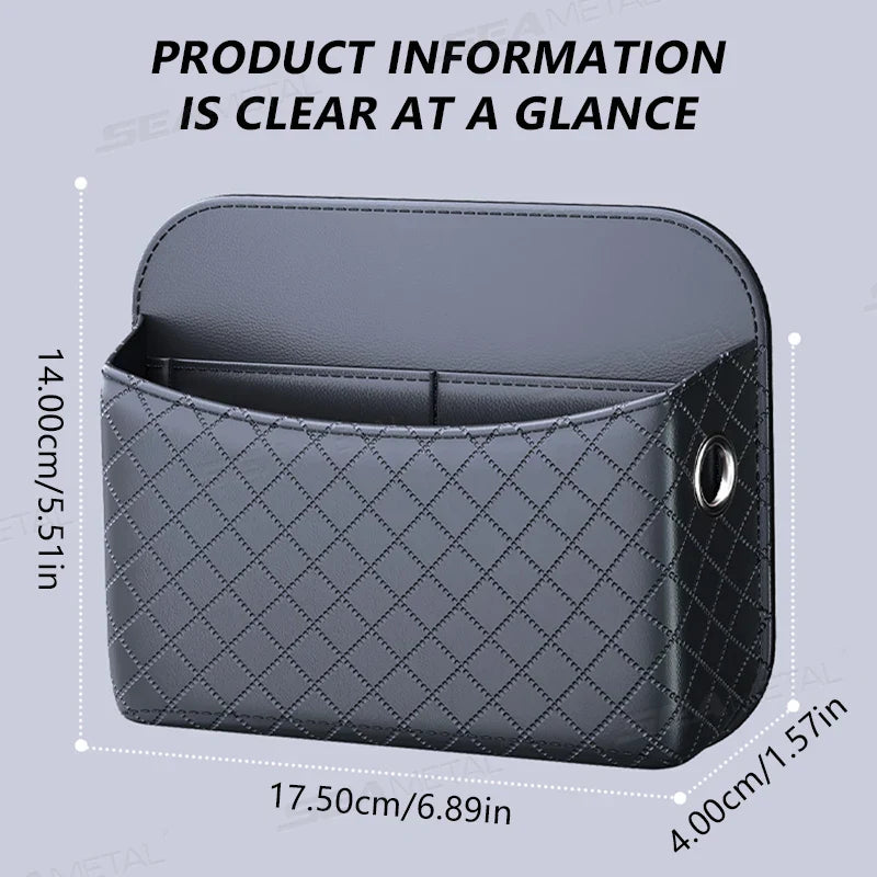 Universal Car Seat Side Organizer – Wear-Resistant Pocket for Phone & Cards