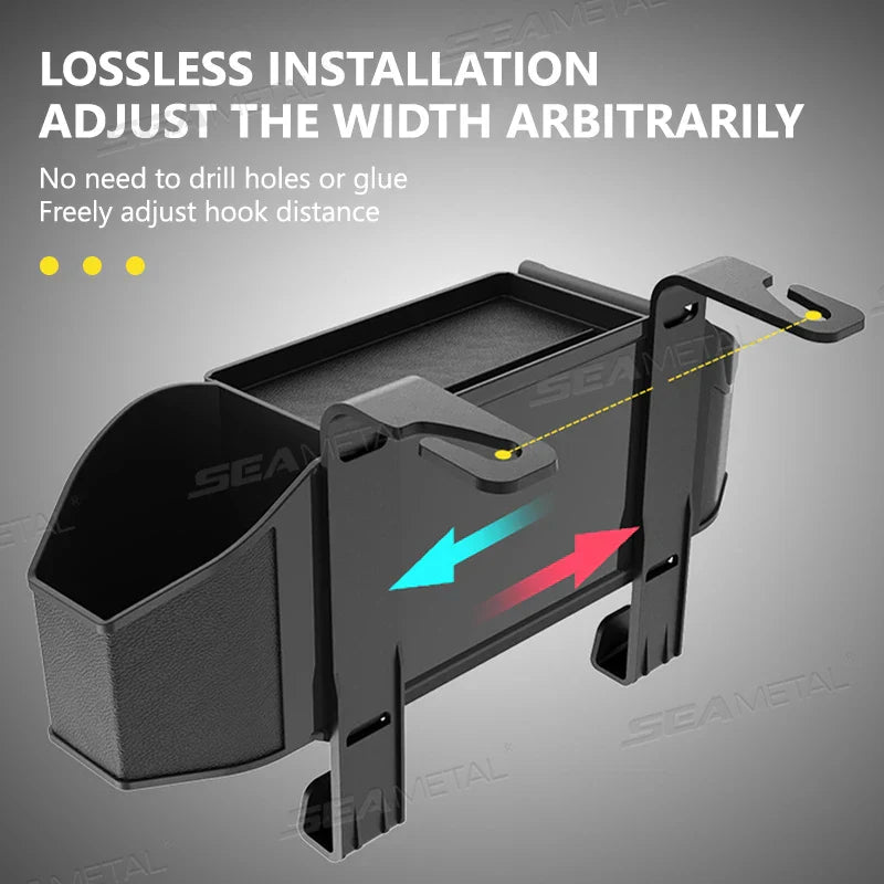 Car Back Seat Organizer – Multifunction Storage Box with Cup Holder, Trash Bin & Phone Mount