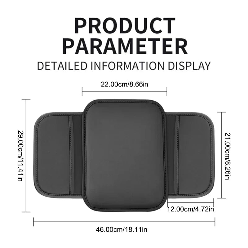 PU Leather Car Arm Rest Extension Pad – Anti-Scratch Center Console Protector