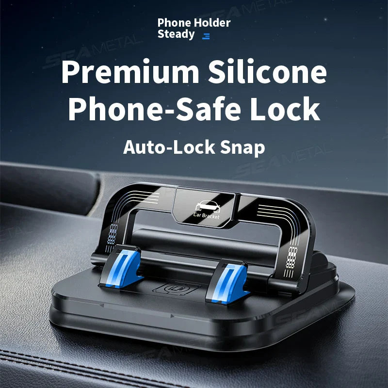 Dashboard Car Phone Holder – 360° Rotation Head-Up Mount with Anti-Slip Base & Number Plate