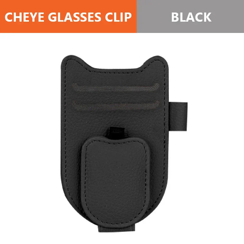 Luxury Car Visor Glasses Clip – Magnetic 3-in-1 Sunglasses Holder with Card Slot