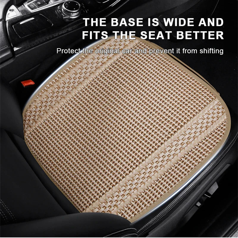 Breathable Ice Silk Car Seat Cover – Cooling Anti-Scratch Cushion for 5-Seat Cars