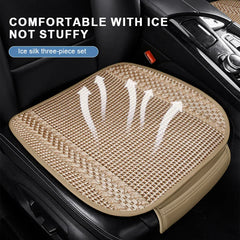 Breathable Ice Silk Car Seat Cover – Cooling Anti-Scratch Cushion for 5-Seat Cars
