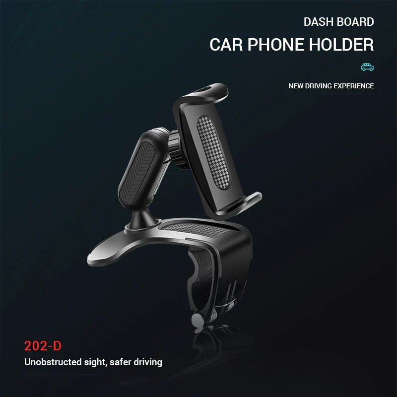 Dashboard Head-Up Phone Holder – 360° Rotating Stable Anti-Slip Car Mount