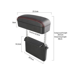 Adjustable Car Armrest Box – Elbow Support Seat Gap Organizer with Cushion