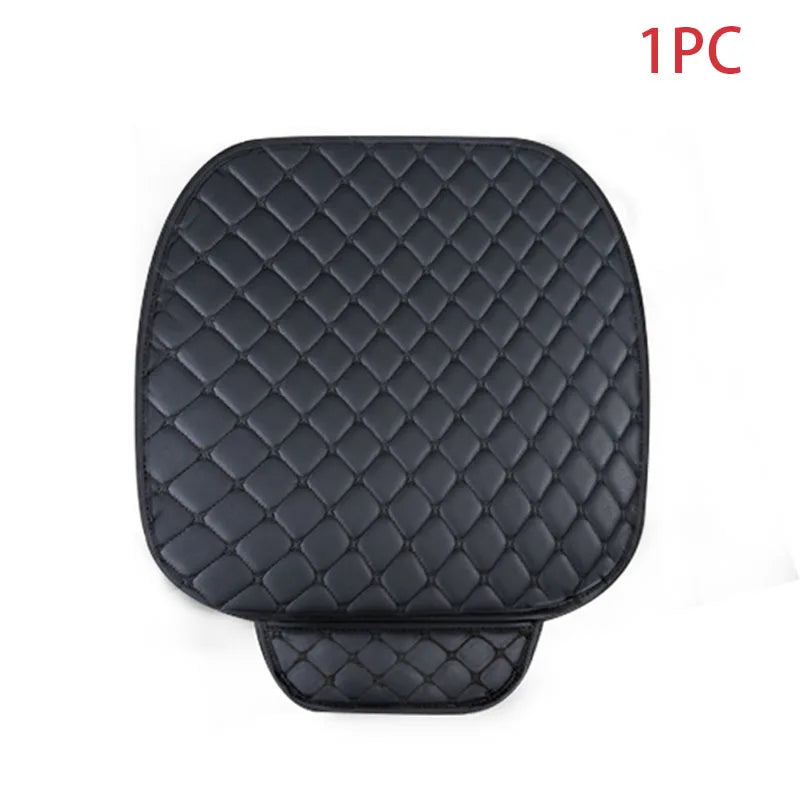 Universal PU Leather Auto Seat Cushion – Protective Cover with Storage Pocket