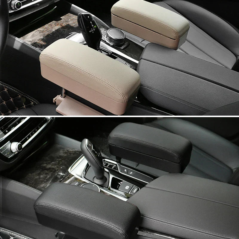 Adjustable Car Armrest Box – Elbow Support Seat Gap Organizer with Cushion