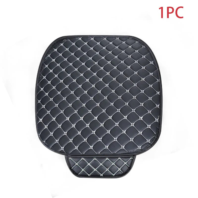 Universal PU Leather Auto Seat Cushion – Protective Cover with Storage Pocket