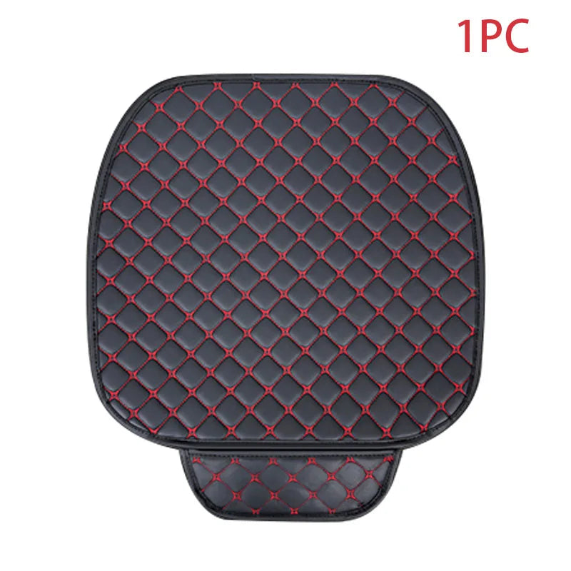 Universal PU Leather Auto Seat Cushion – Protective Cover with Storage Pocket