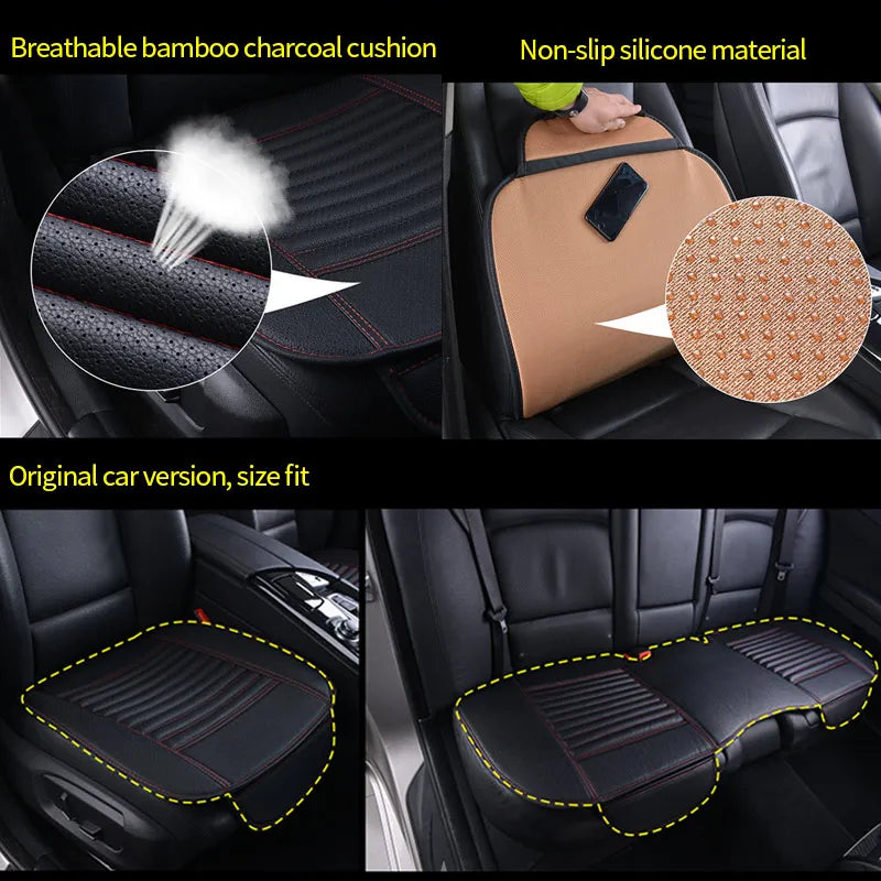 Universal PU Leather Car Seat Cover – Waterproof Anti-Slip Vehicle Seat Cushion Protector