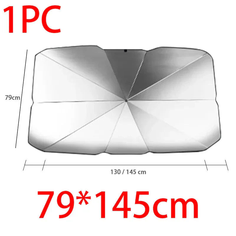 UPF50+ Car Windshield Sun Protection Curtain – 99% UV Blocking Heat Insulation
