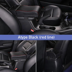 PU Leather Car Armrest Storage Box – Multi-Functional Movable Armrest with Cup Holder